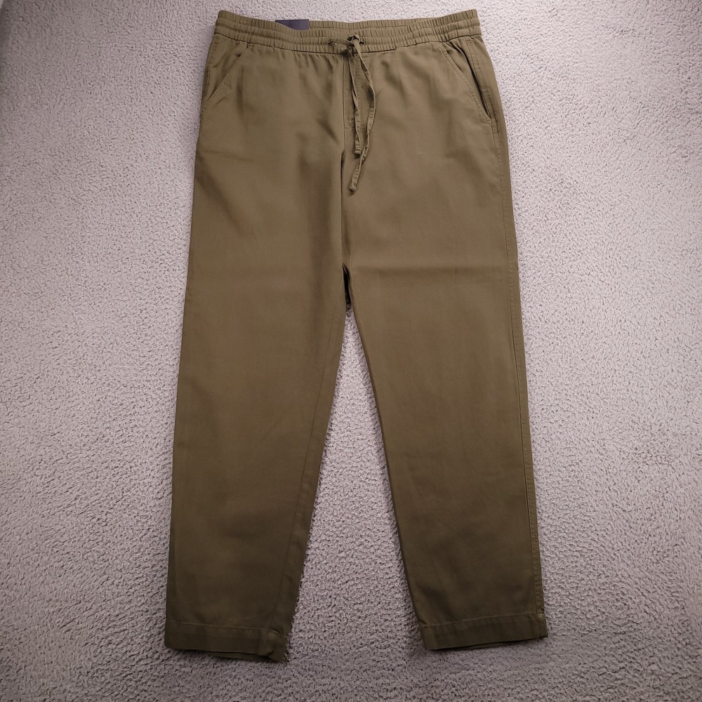 GAP Pants Size LARGE TALL Easy Tapered Leg Ankle Mid Rise Army Green NEW